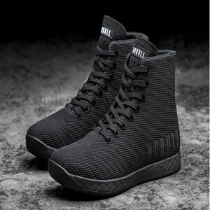 NOBULL High Top Trainer Triple Black Superfabric Lace Up Unisex Mens 6 Women 7.5